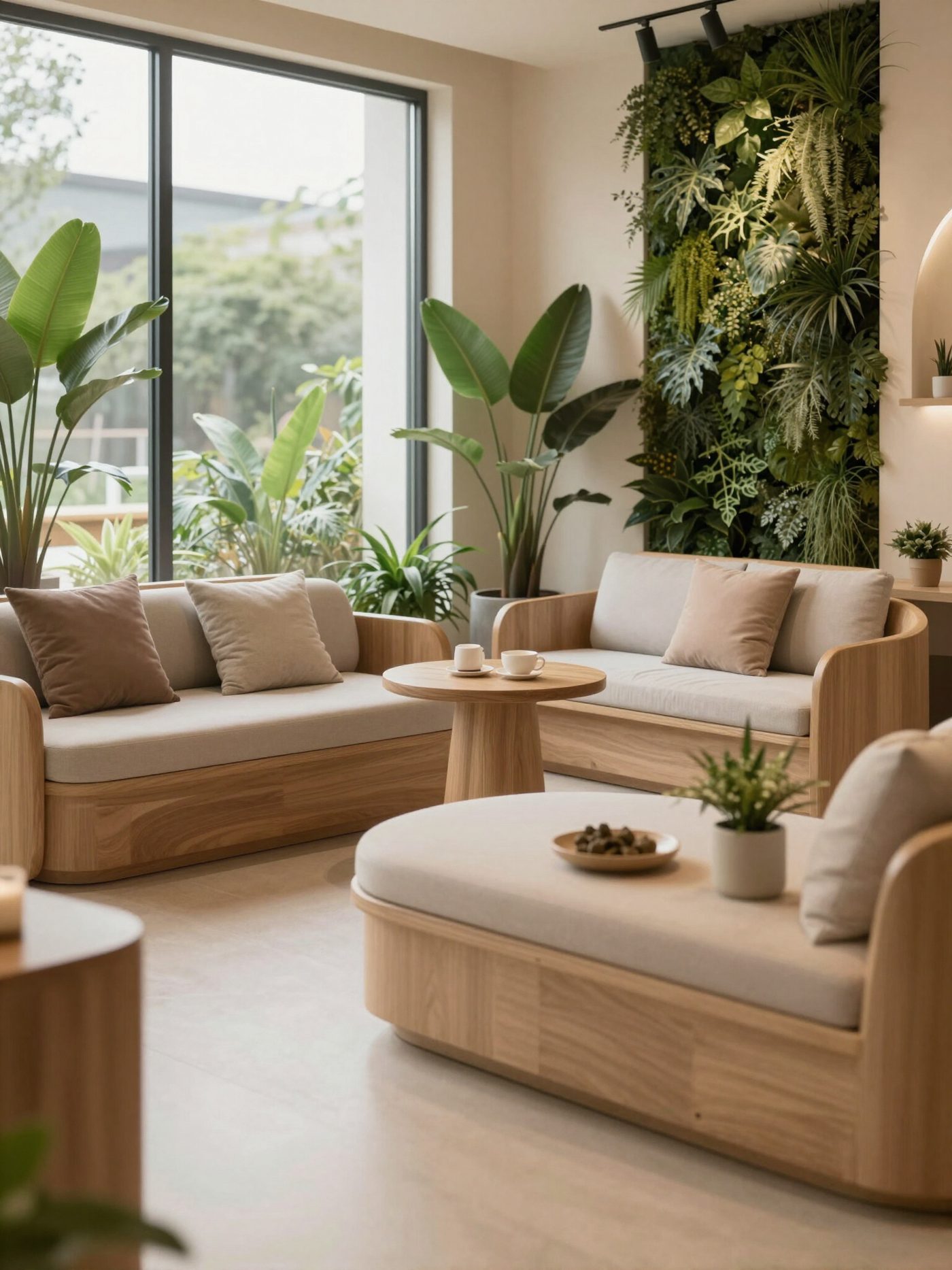 A calm, plant-filled wellness space